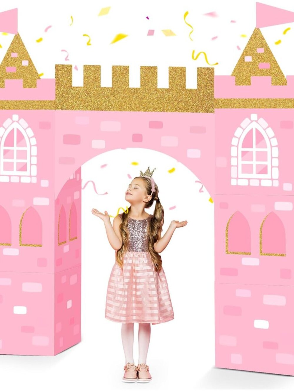 13 Pcs Princess Birthday Party Decor Pink Large Castle Backdrop